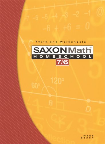 Imagen de archivo de Saxon Math 7/6, Homeschool Edition: Tests and Worksheets (Reproducible) a la venta por HPB-Emerald