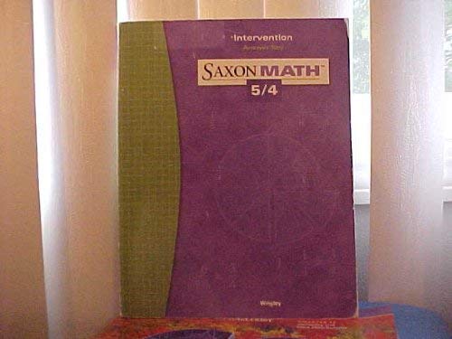 Stock image for Saxon Math 5/4 Intervention Answer Key for sale by Booksaver4world