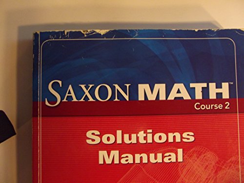 Stock image for Saxon Math Course 2 Solutions Manual for sale by BooksRun