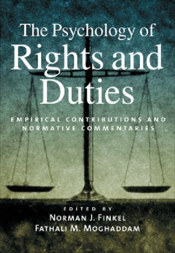 Stock image for The Psychology of Rights and Duties : Empirical Contributions and Normative Commentaries for sale by Better World Books: West