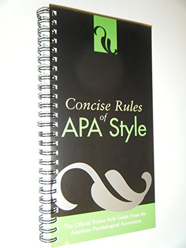 Beispielbild fr Concise Rules of APA Style zum Verkauf von Better World Books