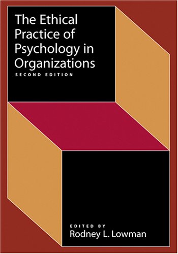 Beispielbild fr The Ethical Practice of Psychology in Organizations zum Verkauf von BooksRun