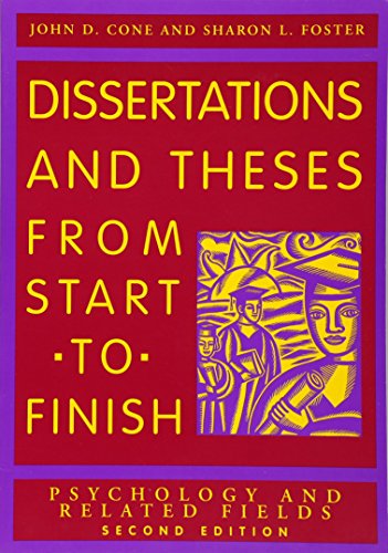 Beispielbild fr Dissertation and Theses from Start to Finish: Psychology and Related Fields zum Verkauf von SecondSale