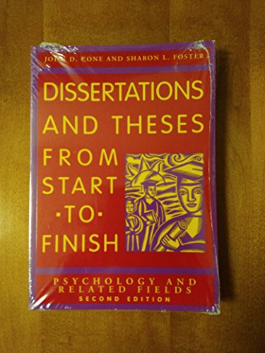 Stock image for Dissertation and Theses from Start to Finish: Psychology and Related Fields for sale by SecondSale