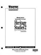 Beispielbild fr Heritage Studies 2 Tests Answer Key 2nd Edition zum Verkauf von Wizard Books