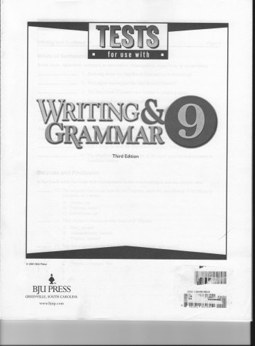 Stock image for Writing and Grammar 9 (Tests for Use With) for sale by Wonder Book