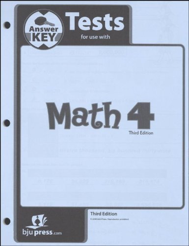 Beispielbild fr Math Grade 4 Test Pack Answer Key 3rd Edition zum Verkauf von Goodwill Books