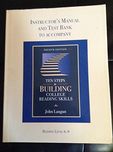 Imagen de archivo de Instructor's Manual and Test Bank to Accompany Ten Steps to Building College Reading Skills a la venta por Better World Books