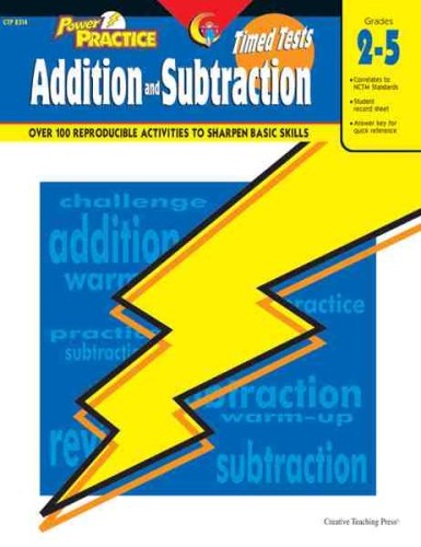 Beispielbild fr Creative Teaching Power Practice: Timed Tests in Addition and Subtraction, 2nd Grade - 5th Grade Activity Workbook zum Verkauf von SecondSale