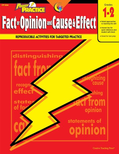 Beispielbild fr Power Practice Fact or Opinion and Cause & Effect, Gr. 1-2 zum Verkauf von Wonder Book