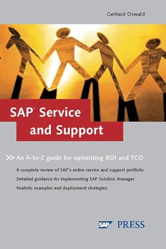Stock image for SAP Service and Support - An A-to-Z guide to optimizing ROI and TCO. (Hardcover) Gerhard Oswald To complement the wide array of available software solutions, SAP offers customers an equally exhaustive range of service and support programs. This comprehensive portfolio of services and support options helps you to operate all facets of your SAP system landscape with heightened efficiency, saving you both time and money across the entire life cycle of your solution. But where do you begin? Using this unique new book as your one-stop reference, you'll quickly learn how the SAP community is structured, and gain an advanced understanding of the extensive maintenance programs offered by SAP. Plus, you can instantly access detailed profiles of all available services and expert analysis, which clearly show you how to best leverage these resources to reduce total cost of ownership and boost return on investment in your SAP solution. Familiarize yourself with the essential features of SAP Solutio for sale by BUCHSERVICE / ANTIQUARIAT Lars Lutzer