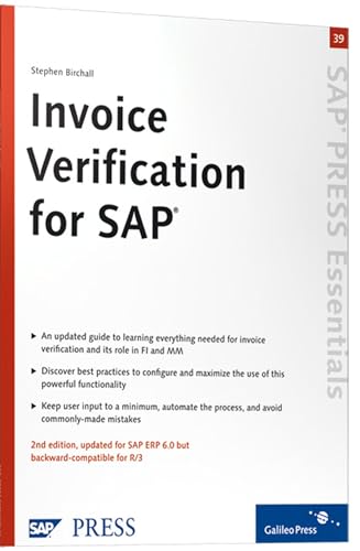 Beispielbild fr Invoice Verification for SAP: SAP MM and FI (SAP-Hefte: Essentials) (Englisch) von Stephen Birchall (Autor) Informatik SAP Wirtschaftsinformatik Betriebswirtschaft BWL Management ERP 6.0 valuated Receipt Settlement Debits Credits Invoice verification in SAP is an often misunderstood subject, despite its central role in contributing to a company s fiscal health. Adding to the confusion is the fact that it falls between two teams   the MM team and the FI team   and each assumes that the other is responsible for the design and configuration of Invoice Verification. Although the process can be streamlined, many organizations get the design and use of invoice verification wrong, resulting in vendors not being paid and accounts being placed on stop, which prevents further Purchase Orders from being processed until the vendor has been paid. The aim of this book is to help readers fully understand the invoice verification process, particularly the changes in ERP 6.0. If they get the design rig zum Verkauf von BUCHSERVICE / ANTIQUARIAT Lars Lutzer