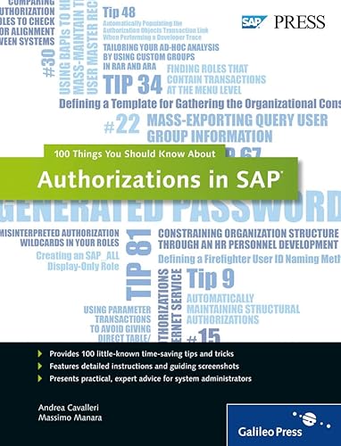 Beispielbild fr 100 Things You Should Know About Authorizations in SAP zum Verkauf von WorldofBooks