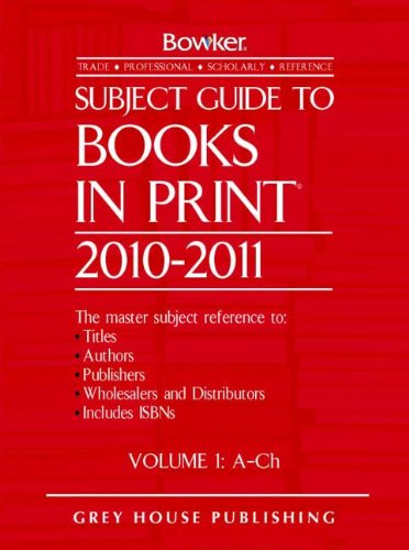 9781592376445: Subject Guide to Books in Print 2010-2011: 1-6