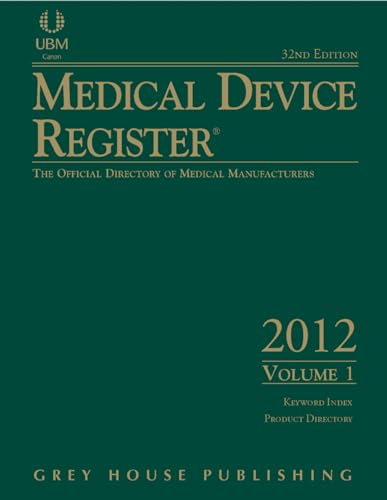 9781592378494: Medical Device Register 2012: The Official Directory of Medical Manufacturers