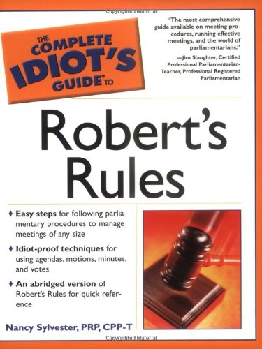 Imagen de archivo de The Complete Idiot's Guide to Robert's Rules a la venta por Your Online Bookstore