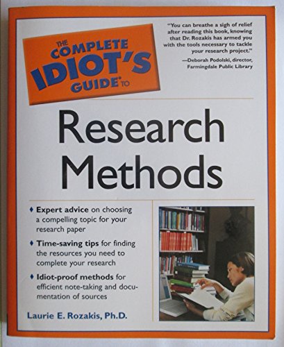 Imagen de archivo de The Complete Idiot's Guide to Research Methods a la venta por HPB-Ruby