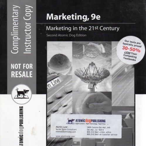 Stock image for Marketing- 9th, Marketing in the 21st Century, Second Atomic Dog Edition for sale by a2zbooks