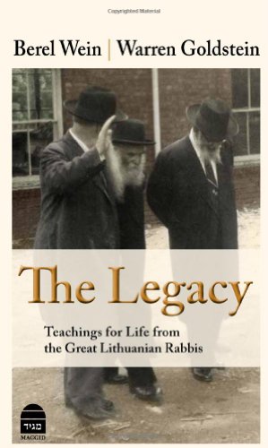 Beispielbild fr The Legacy: Teachings for Life from the Great Lithuanian Rabbis zum Verkauf von HPB-Emerald