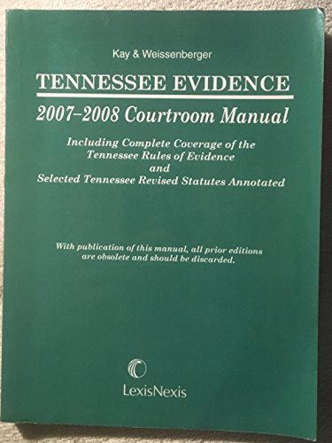 Imagen de archivo de Tennessee Evidence Courtroom Manual a la venta por ThriftBooks-Atlanta