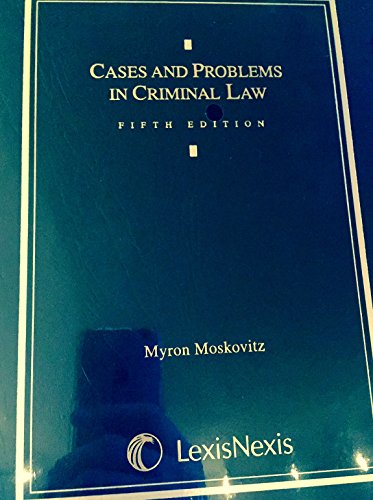 Beispielbild fr Cases and Problems in Criminal Law zum Verkauf von Better World Books