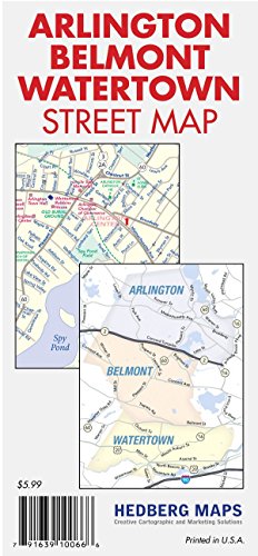 Imagen de archivo de Arlington, Belmont, Watertown, (MA) Street Map a la venta por Books Unplugged