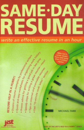 Imagen de archivo de Same-Day Resume: Write an Effective Resume in an Hour a la venta por Jenson Books Inc