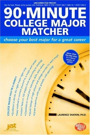 Stock image for 90-Minute College Major Matcher: Choose Your Best Major for a Great Career (Help in a Hurry) for sale by Gulf Coast Books