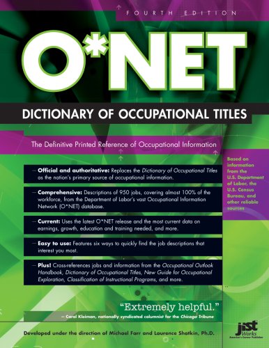 Beispielbild fr O*NET Dictionary of Occupational Titles, Fourth Edition zum Verkauf von Better World Books