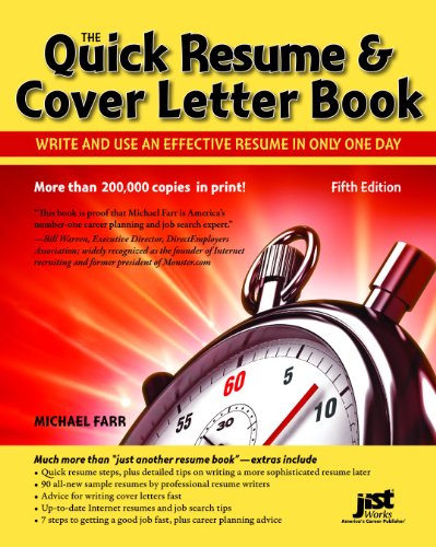 Beispielbild fr Quick Resume & Cover Letter Book: Write and Use an Effective Resume in Just One Day (Quick Resume and Cover Letter Book) zum Verkauf von SecondSale