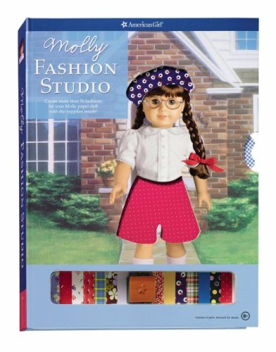 Stock image for Molly Fashion Studio [With Reusable Accessory Stickers/Reusable Sticky Dots and Stamp and Stencils and Design Book and 4 (American Girl Fashion Studio) for sale by Ergodebooks