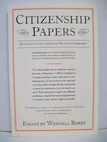 Stock image for Citizenship Papers : Essays for sale by Better World Books