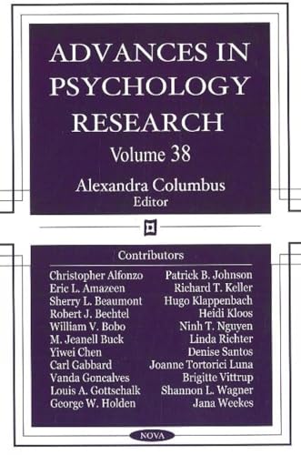 Imagen de archivo de Advances in Psychology Research a la venta por PBShop.store US