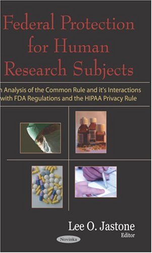 Imagen de archivo de Federal Protection for Human Research Subjects a la venta por PBShop.store US