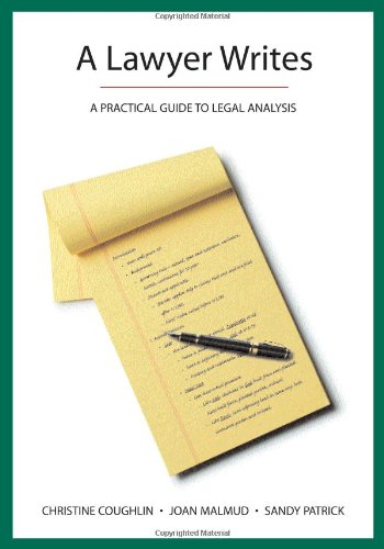 Stock image for A Lawyer Writes: A Practical Guide to Legal Analysis for sale by Books of the Smoky Mountains