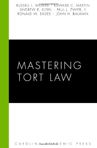 Beispielbild fr Mastering Tort Law (Carolina Academic Press Mastering) zum Verkauf von SecondSale