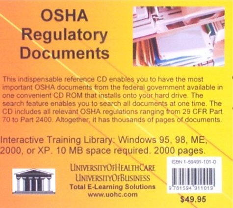 Stock image for OSHA Regulatory Documents: A Reference of Federal Documents Pertaining to OSHA Workplace Safety Regulations for All Industries as an Aid to Compliance for sale by Hay-on-Wye Booksellers