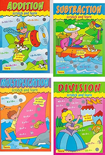 Stock image for 4 PACK Have fun! Scratch and Learn Addition, Subtraction, Multiplication and Division for sale by Book Deals