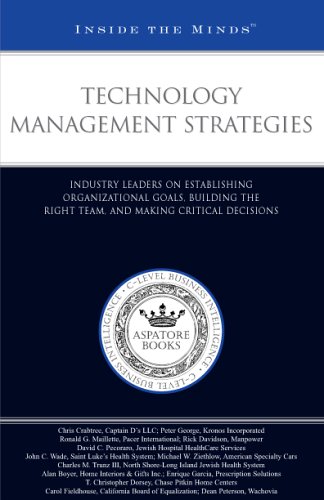 Stock image for Technology Management Strategies: Industry Leaders on Establishing Organizational Goals, Building the Right Team, and Making Critical Decisions (Inside the Minds) for sale by HPB-Red