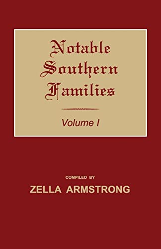 Stock image for Notable Southern Families. Volume I (1) for sale by Mark Henderson