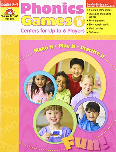 Phonics Games: Centers for Up to 6 Players, Level B