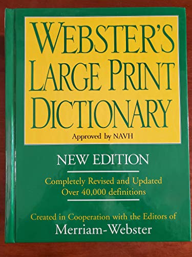 Imagen de archivo de Webster's Large Print Dictionary - New Edition a la venta por Orion Tech