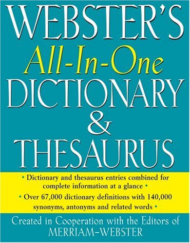 Imagen de archivo de Webster's All-in-One Dictionary & Thesaurus Merriam-Webster a la venta por TheJunkStore