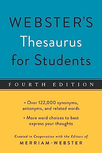 Imagen de archivo de Webster's Thesaurus for Students, Fourth Edition, Newest Edition a la venta por Gulf Coast Books