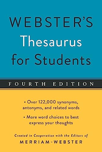 Stock image for Webster's Thesaurus for Students, Fourth Edition, Newest Edition for sale by Gulf Coast Books