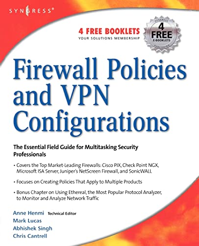 Beispielbild fr Firewall Policies and VPN Configurations zum Verkauf von HPB-Red