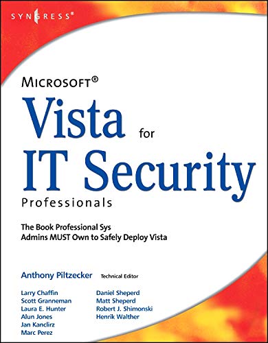 Beispielbild fr Microsoft Vista for IT Security Professionals [With CDROM] zum Verkauf von Buchpark