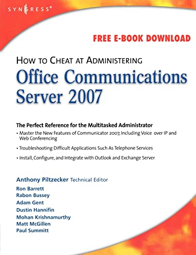 Imagen de archivo de How to Cheat at Administering Office Communications Server 2007 a la venta por THE SAINT BOOKSTORE