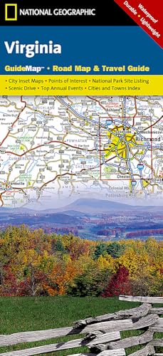 Stock image for Virginia State Guide Map Np Ng R Wp State Guide Maps National Geographic Guide Map for sale by PBShop.store US