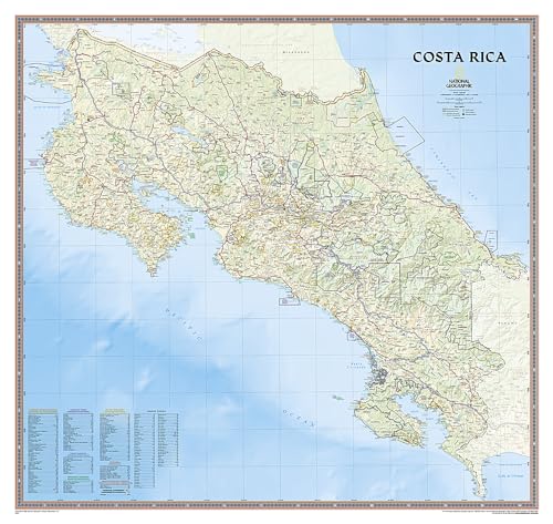 Stock image for National Geographic: Costa Rica Wall Map (38 x 36 inches) (National Geographic Reference Map) for sale by Ergodebooks